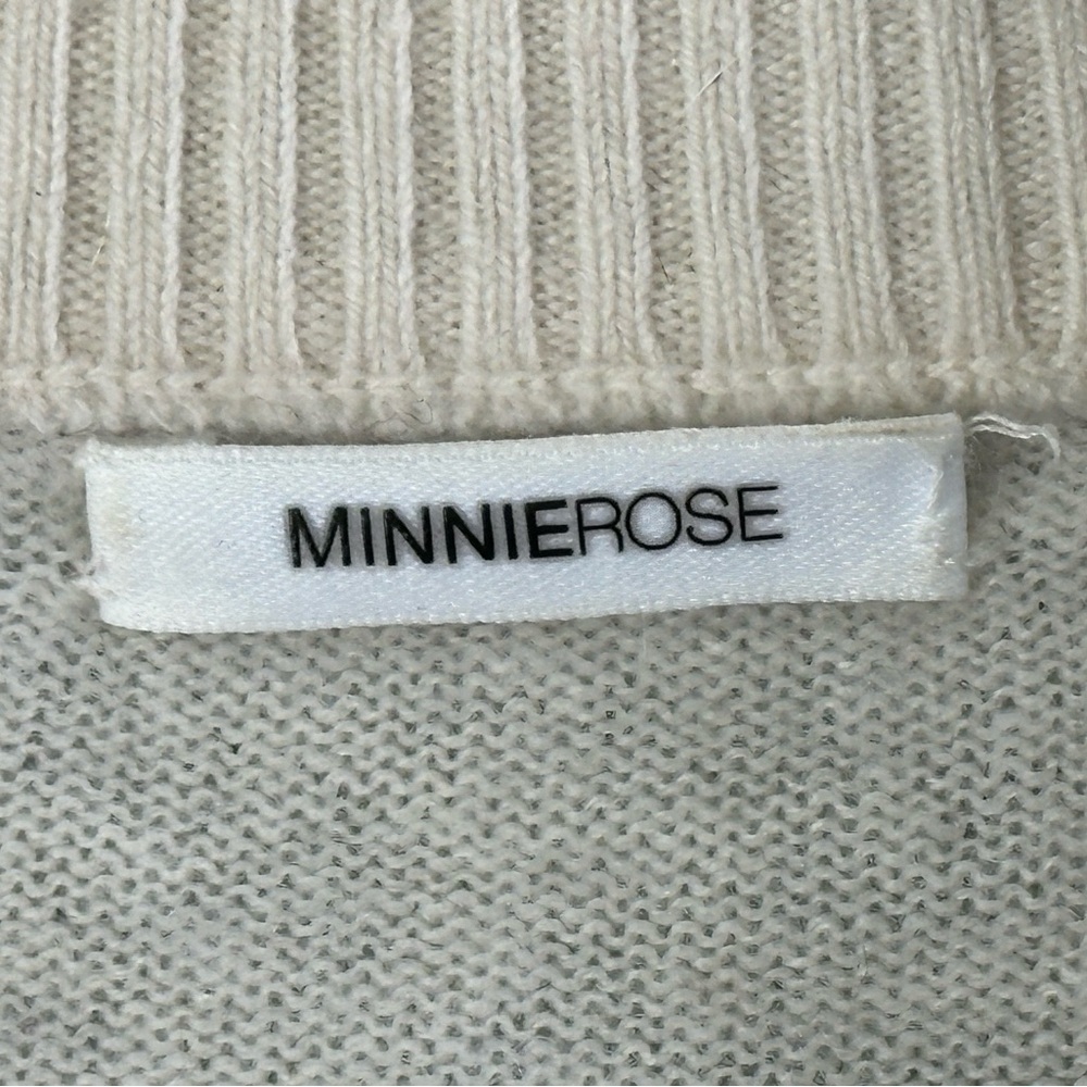 Minnie Rose cream V-neck sweater